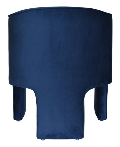 24" Blue Velvet Barrel Chair