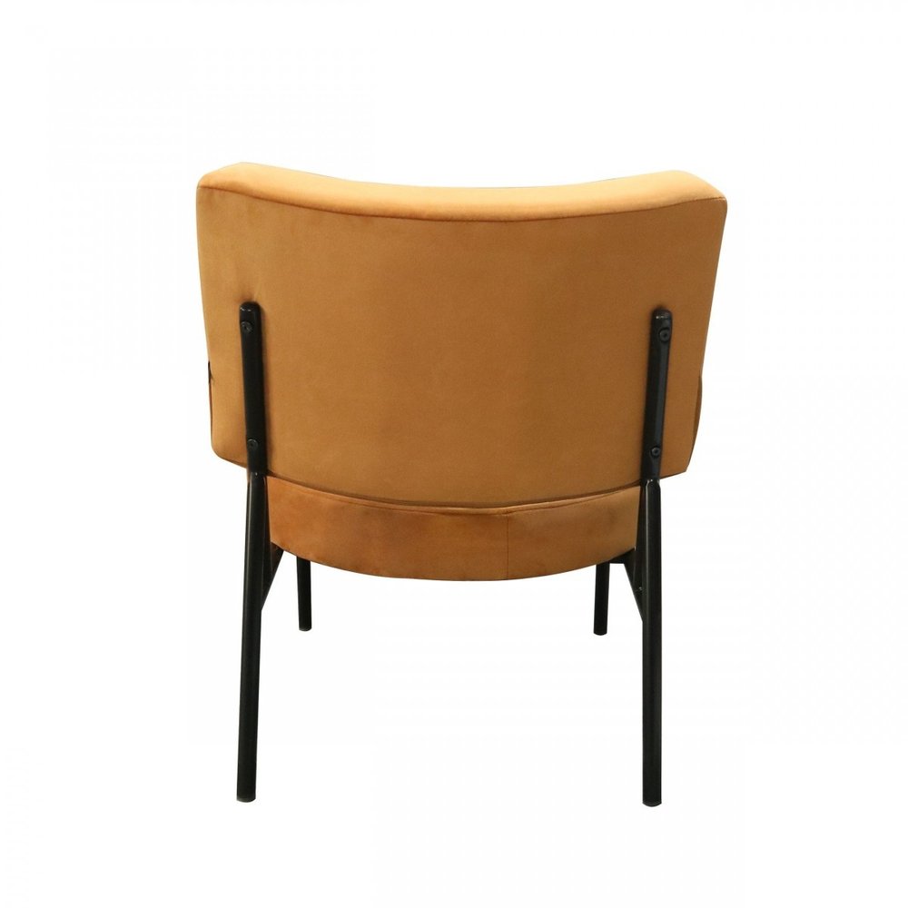 28" Orange And Black Upholstered Barrel Chair