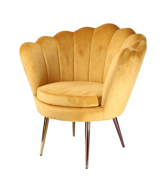 34" Modern Golden Seashell Accent Chair