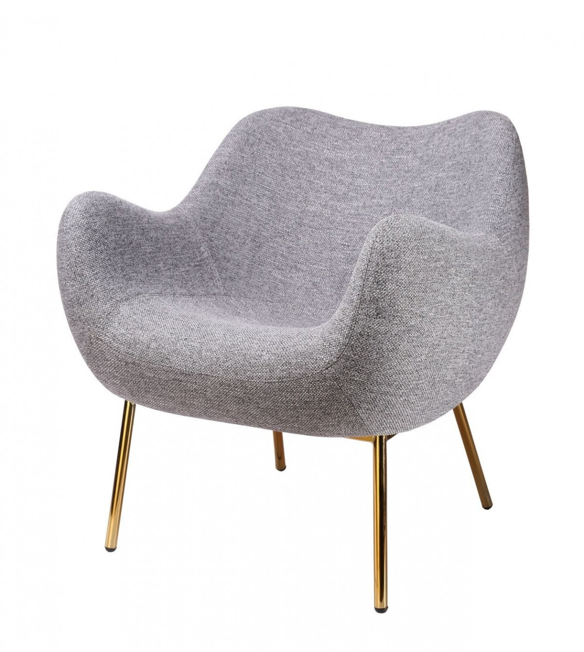 29" Plush Grey and Gold Comfy Accent Chair