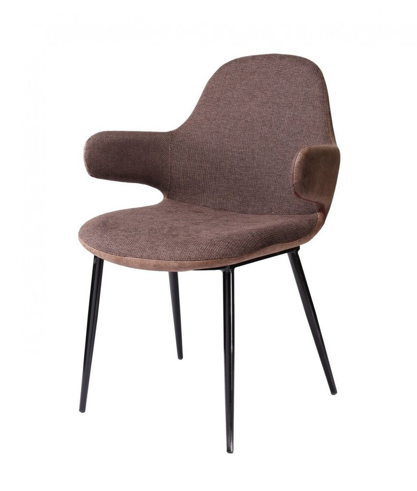 23" Brown And Black Upholstered Arm Chair