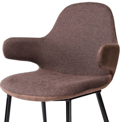 23" Brown And Black Upholstered Arm Chair