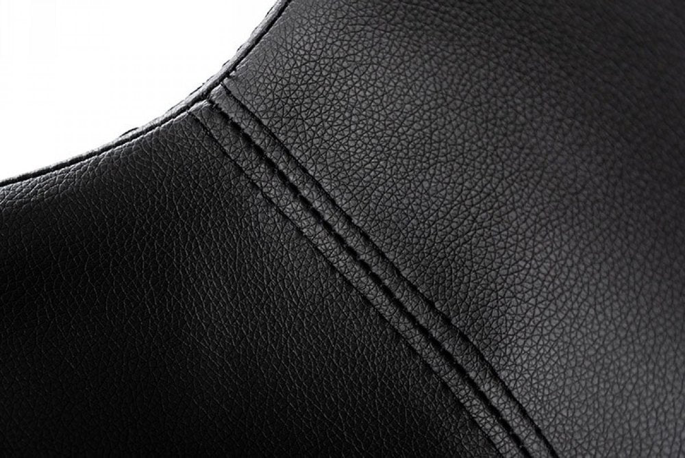 Black And Silver Faux Leather And Steel Low Back Bar Height Swivel Bar Chair