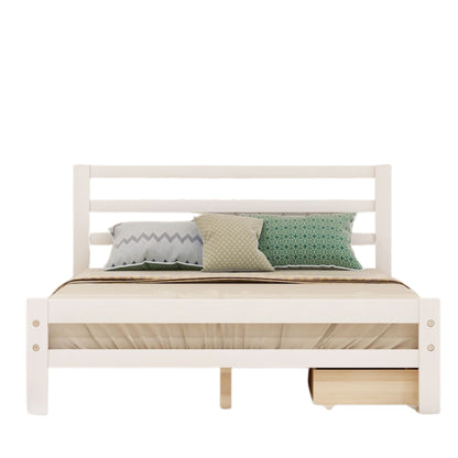 White Solid and Manufactured Wood Full Bed