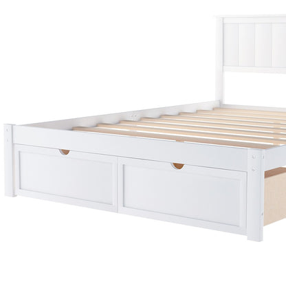 White Solid and Manufactured Wood Full Bed