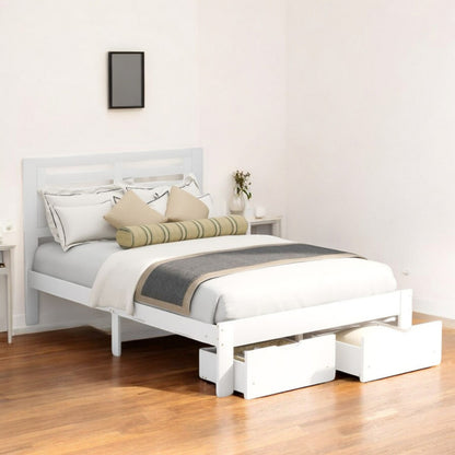 White Solid and Manufactured Wood Full Bed