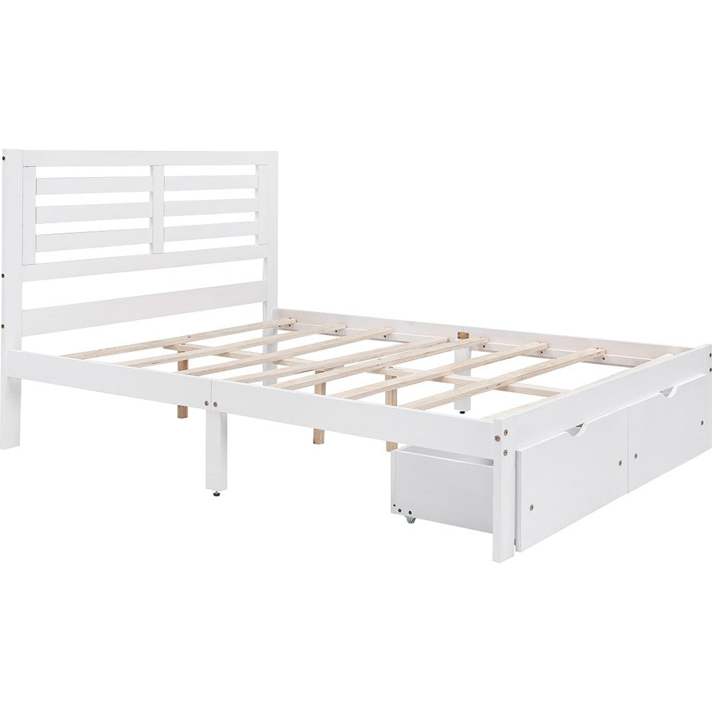 White Solid and Manufactured Wood Full Bed