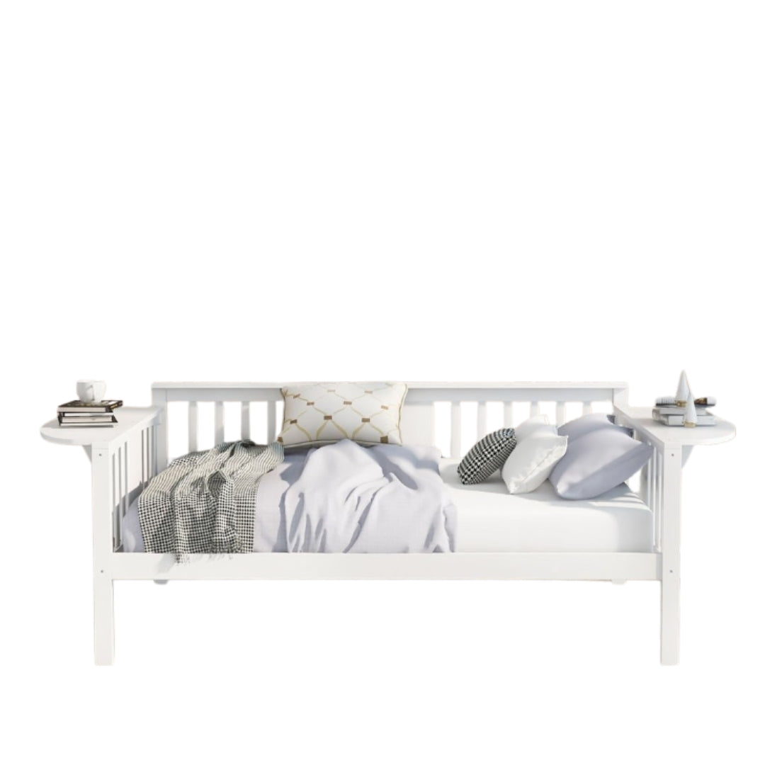 White Solid and Manufactured Wood Full Bed