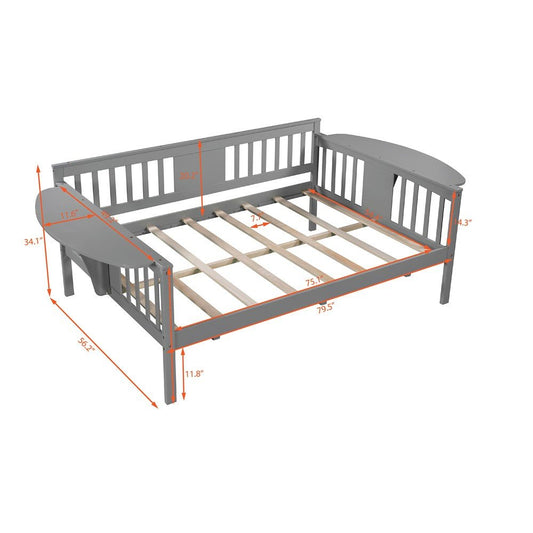 Gray Wood Full Bed Frame