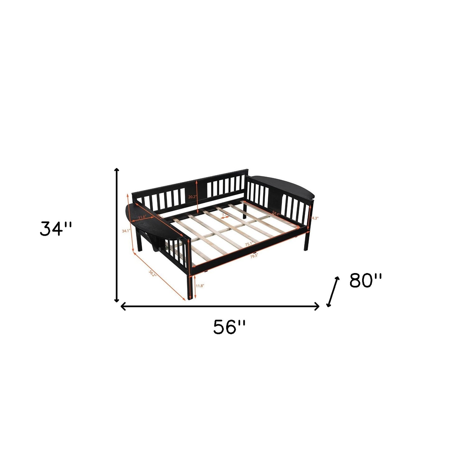 Espresso Solid and Manufactured Wood Full Bed