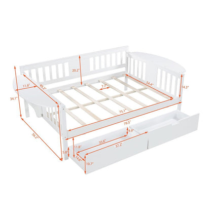 White Wood Full Bed Frame
