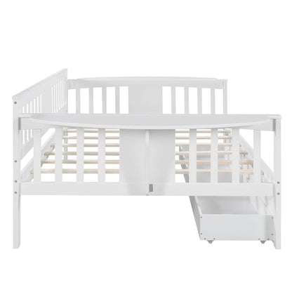 White Solid and Manufactured Wood Full Bed