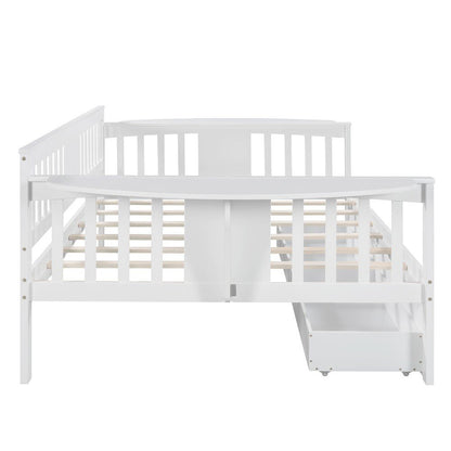 White Wood Full Bed Frame