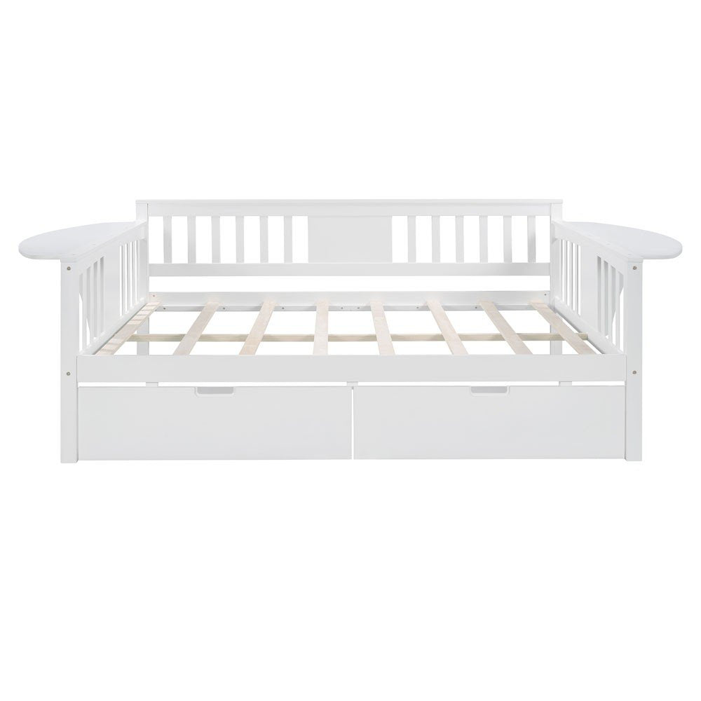 White Wood Full Bed Frame