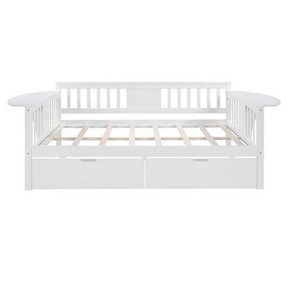 White Wood Full Bed Frame