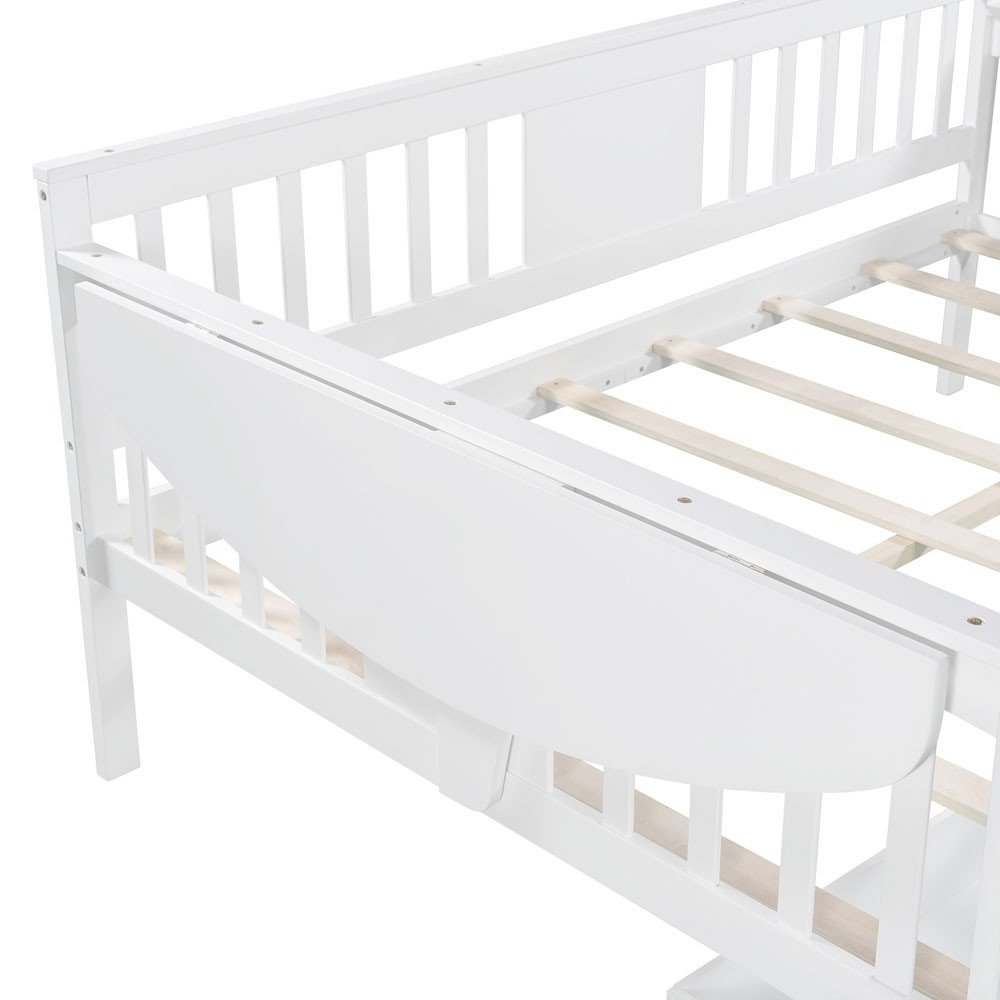 White Wood Full Bed Frame
