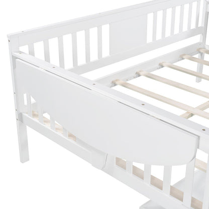 White Wood Full Bed Frame