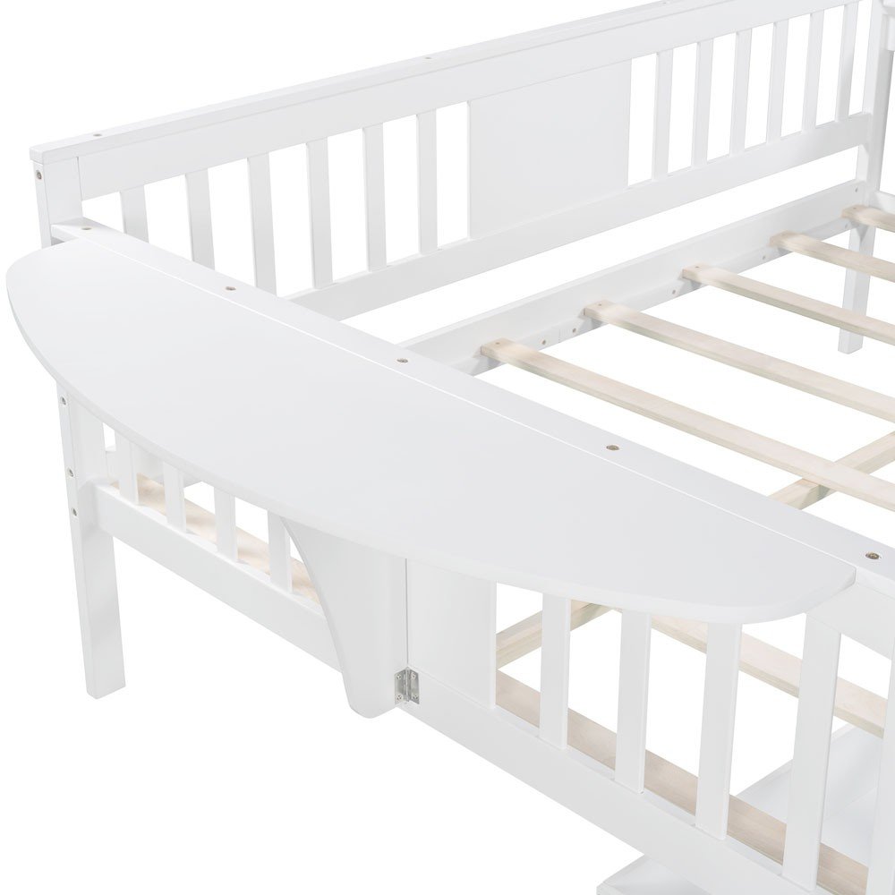 White Wood Full Bed Frame
