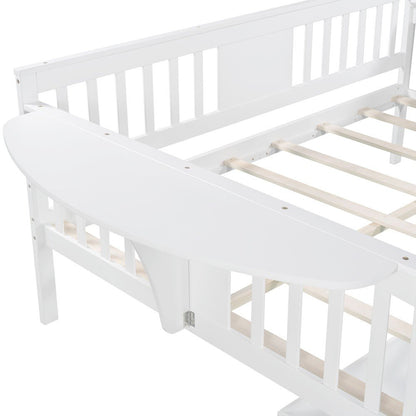 White Wood Full Bed Frame