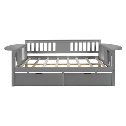 Gray Wood Full Bed Frame