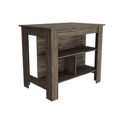 Brown 41" Kitchen Island With Storage