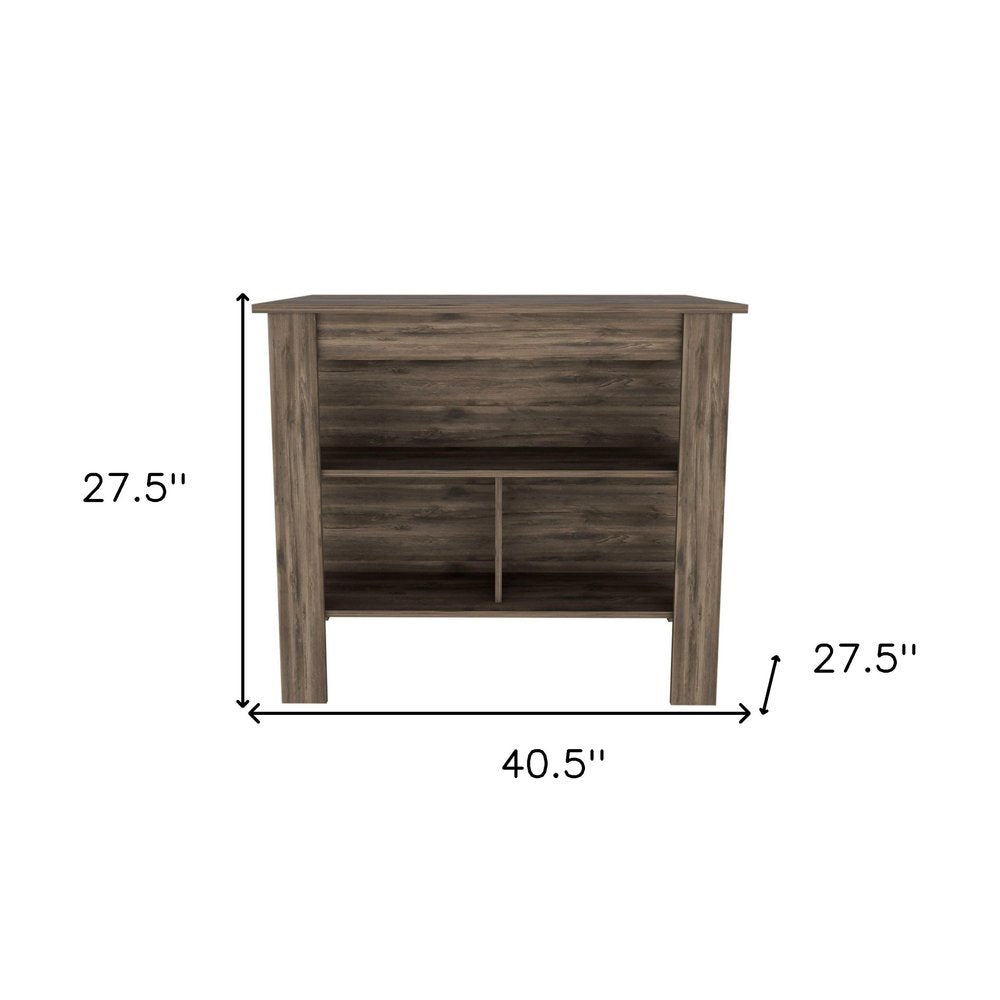 Brown 41" Kitchen Island With Storage