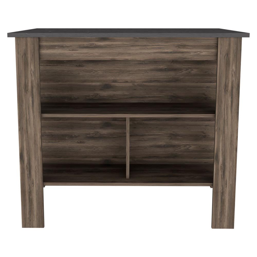 Dark Brown and Brown 41" Kitchen Island With Storage
