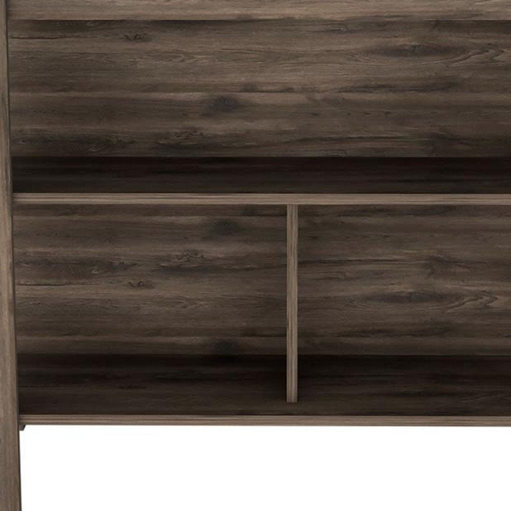 Dark Brown and Brown 41" Kitchen Island With Storage