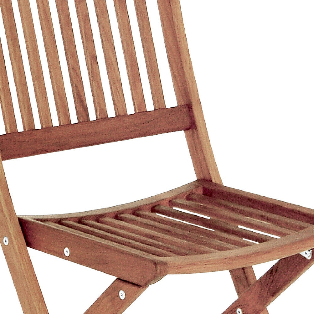 24" Brown Solid Wood Indoor Outdoor Deck Chair