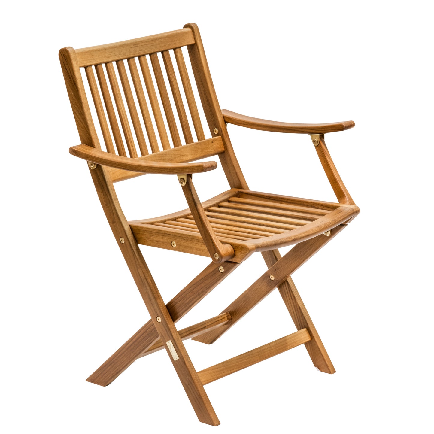 24" Brown Solid Wood Indoor Outdoor Deck Chair