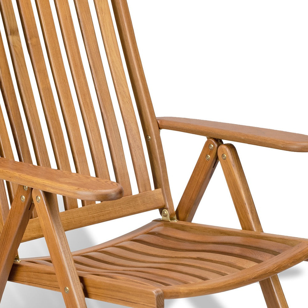 27" Brown Solid Wood Indoor Outdoor Arm Chair