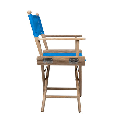 Blue And Brown Solid Wood Director Chair