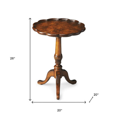 26" Medium Brown And Olive Ash Manufactured Wood Round End Table