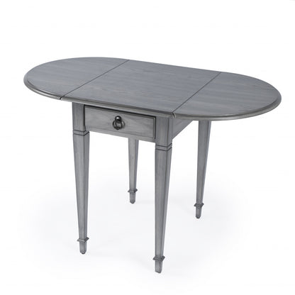 28" Grey Manufactured Wood Oval End Table With Drawer