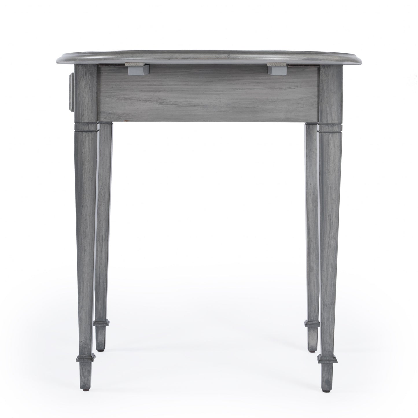 28" Grey Manufactured Wood Oval End Table With Drawer