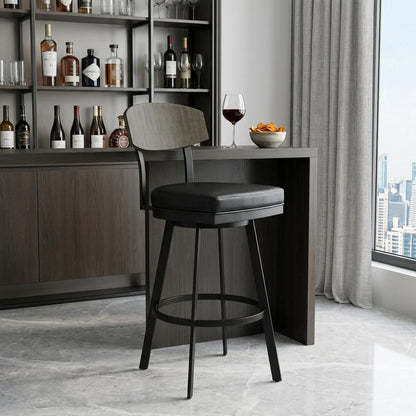 30" Black Iron Bar Height Bar Chair