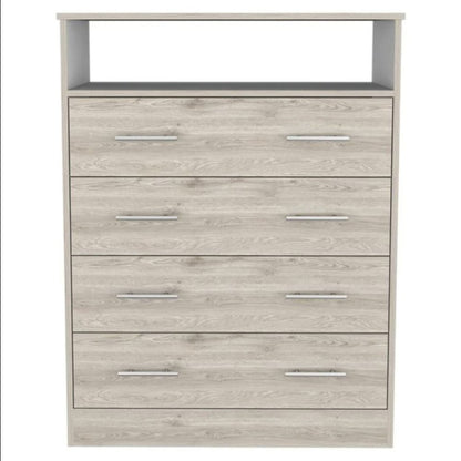 33" Light Gray Wood Four Drawer Dresser