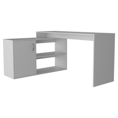 60" White L Shape Computer Desk