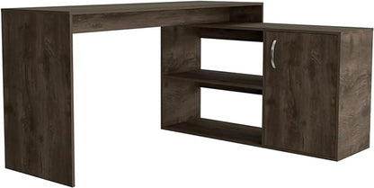 60" Dark Brown Wood Credenza Desk