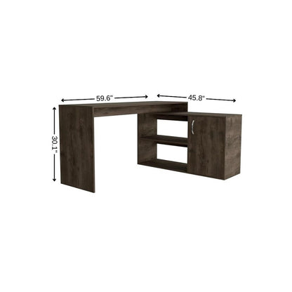 60" Dark Brown Wood Credenza Desk