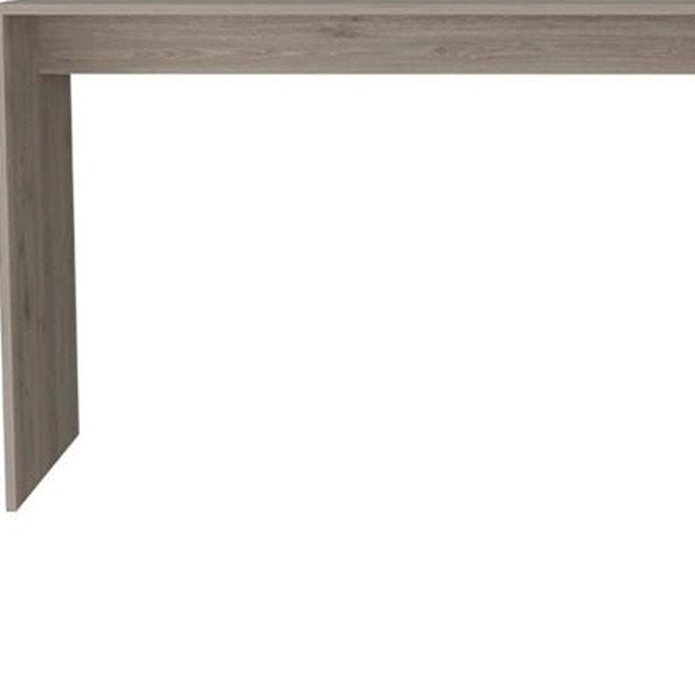 60" Light Gray Wood L Shape Credenza Desk