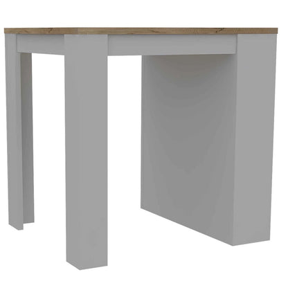 36" Natural and White Wood Kitchen Island With Storage