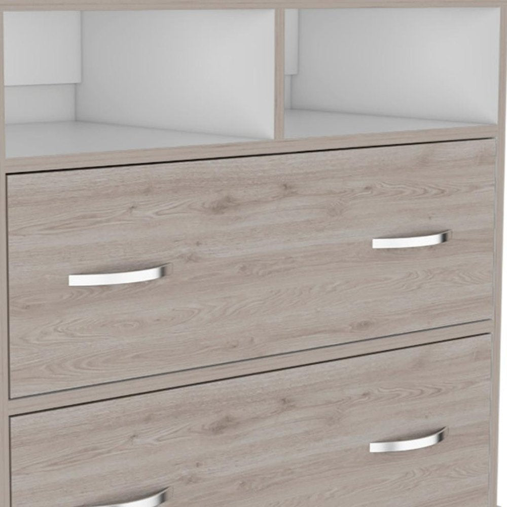 32" Light Grey Manufactured Wood Two Drawer Dresser