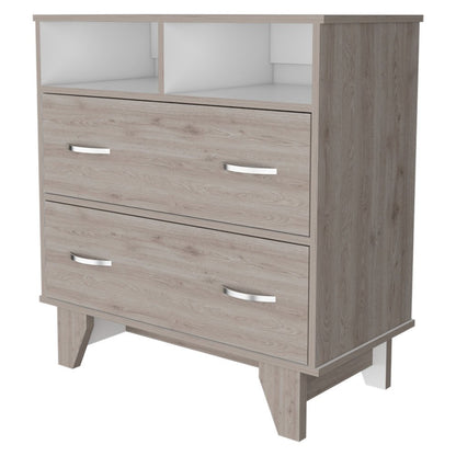 32" Light Grey Manufactured Wood Two Drawer Dresser