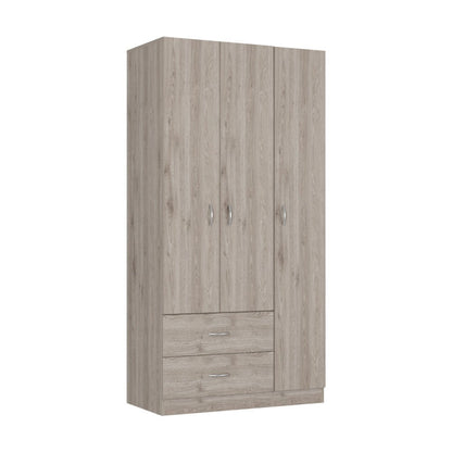 71" Light Gray Wood Two Drawer Combo Dresser