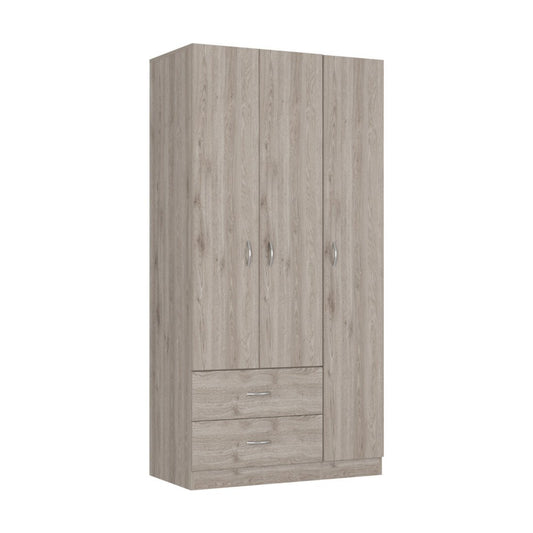71" Light Gray Wood Two Drawer Combo Dresser