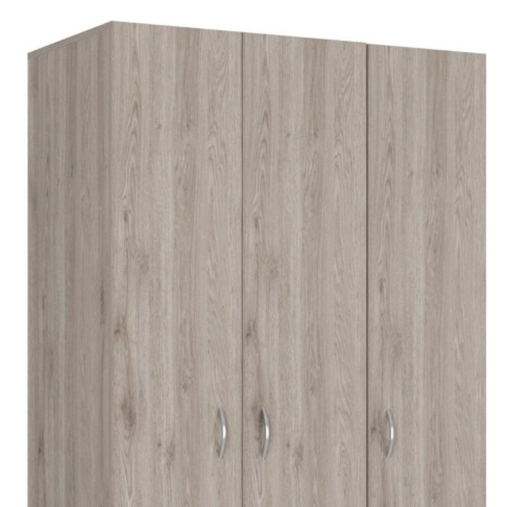 71" Light Gray Wood Three Door Two Drawer Combo Dresser