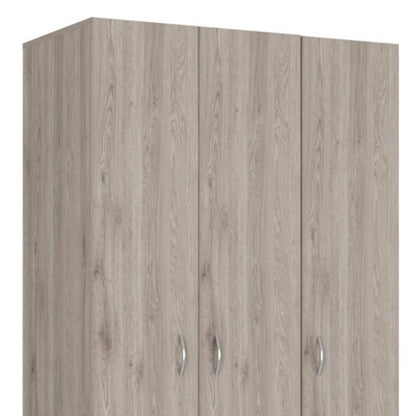 71" Light Gray Wood Three Door Two Drawer Combo Dresser