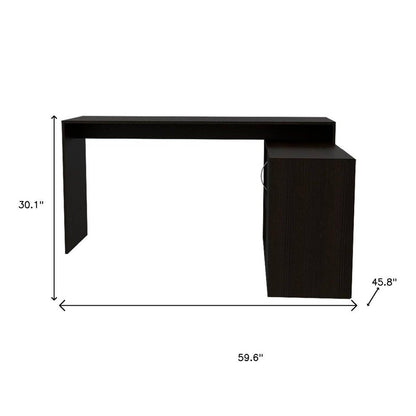 60" Black L Shape Computer Desk