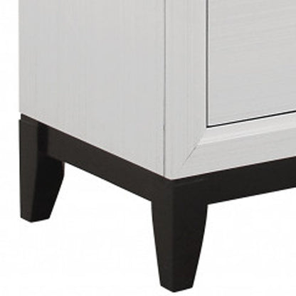 58" White Wood Six Drawer Double Dresser